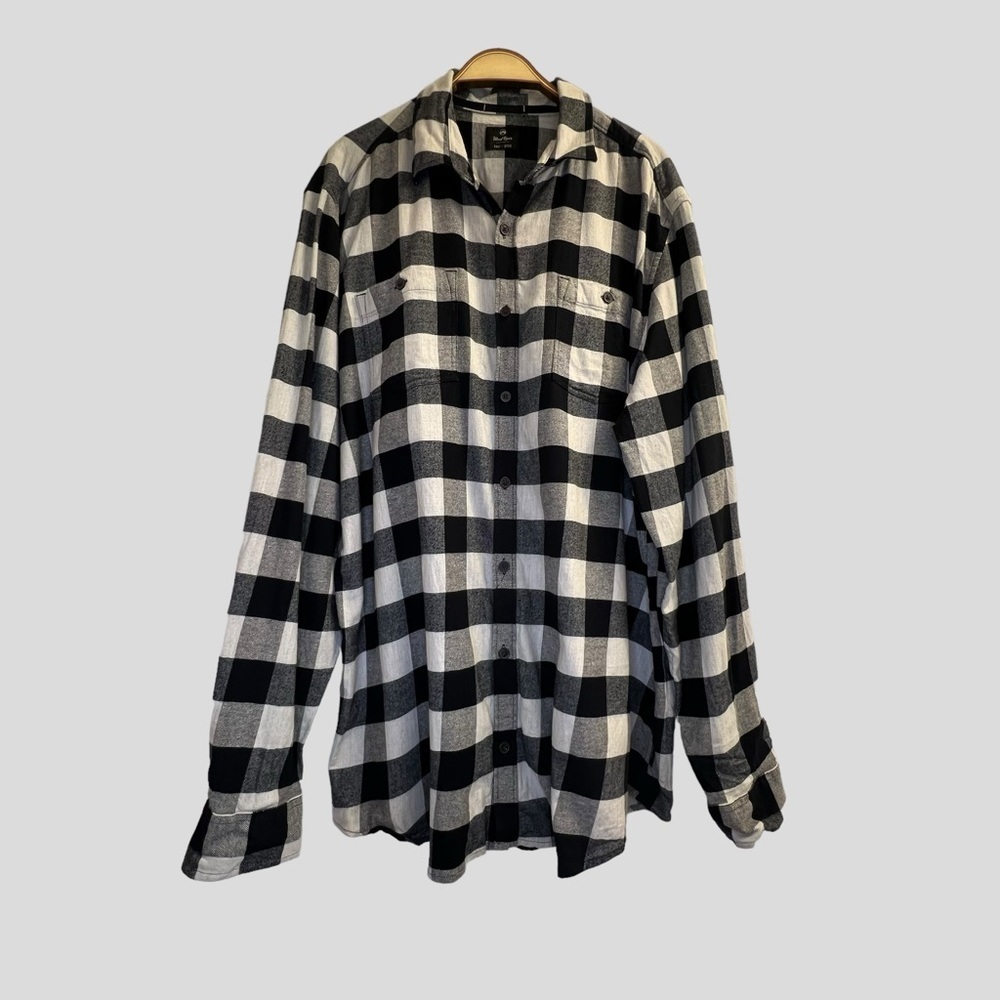 Wind River Men’s Black White Buffalo Check Flannel Shirt Button Down Size 2XLT
